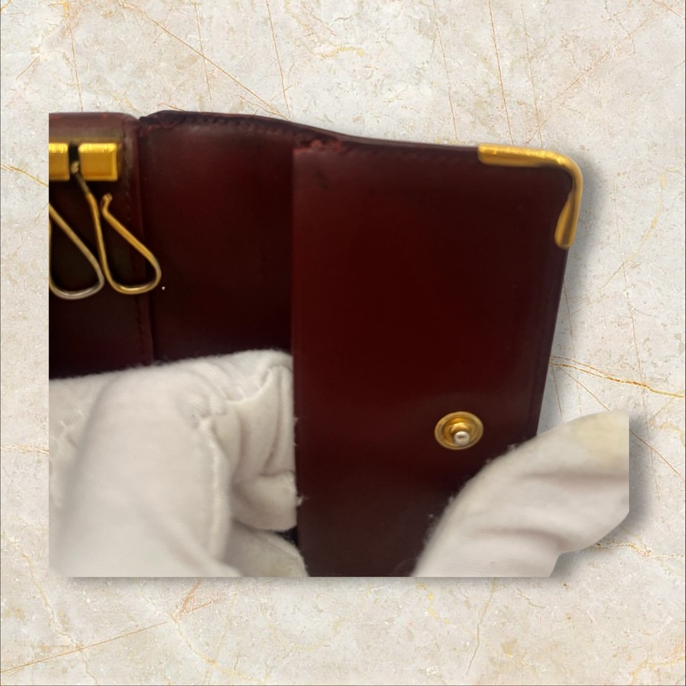 CARTIER Burgundy Leather Key Holder Wallet *VINTAGE* - Picture 10 of 10